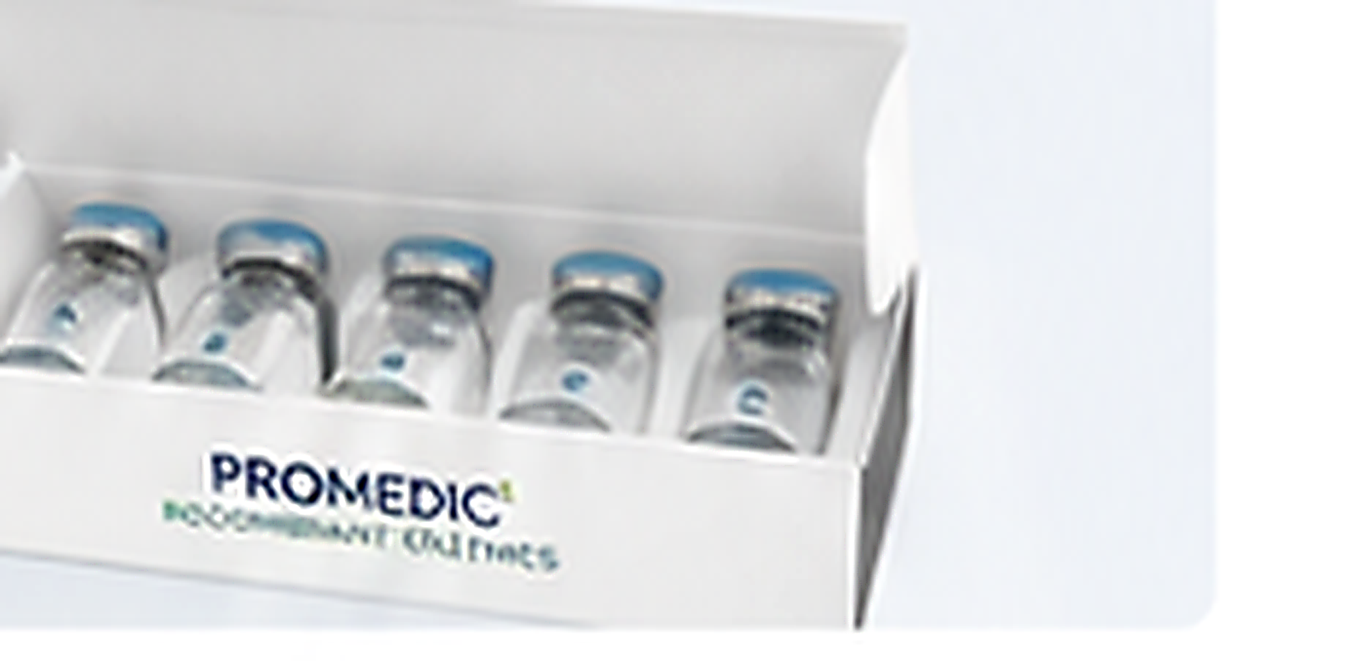 Caja PROMEDIC abierta con cinco viales