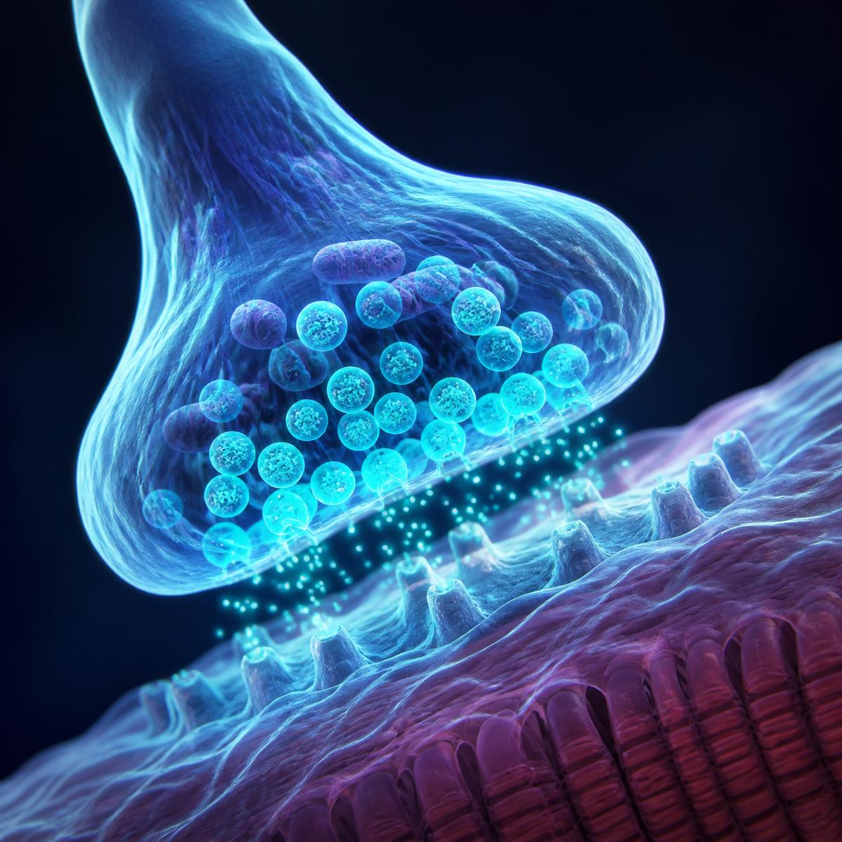 Macro científica de la unión neuromuscular