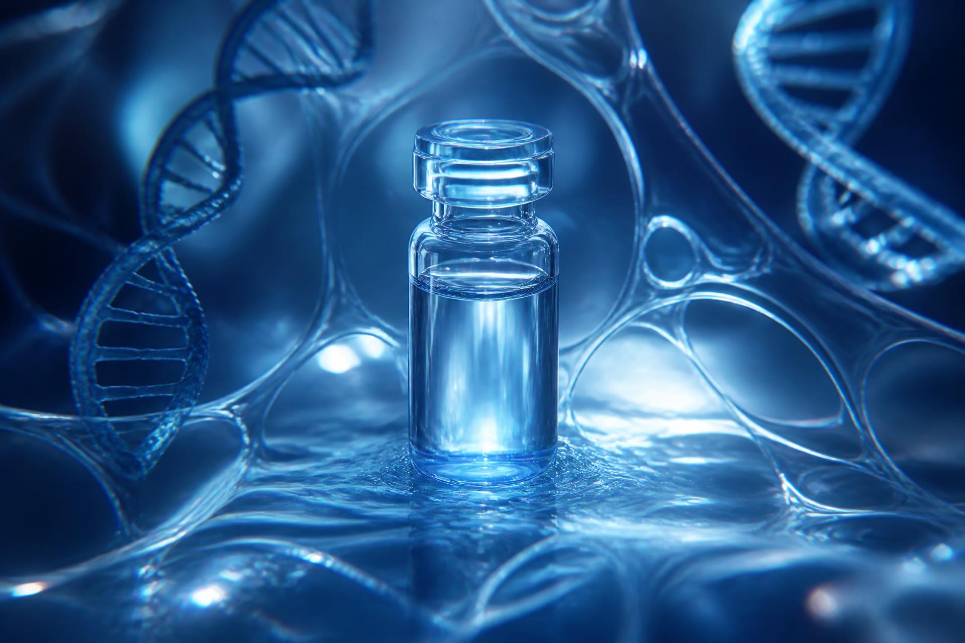 Estructuras helicoidales translúcidas en azul